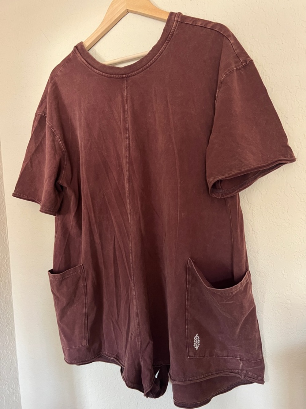 Free People FP Movement Hot Shot Tee Romper Dark Espresso Size L - Picture 5 of 5